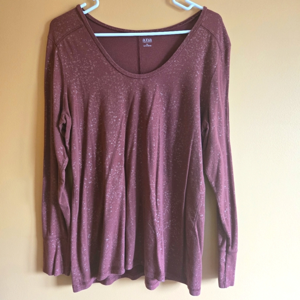 a.n.a. Speckled Long Sleeved Top